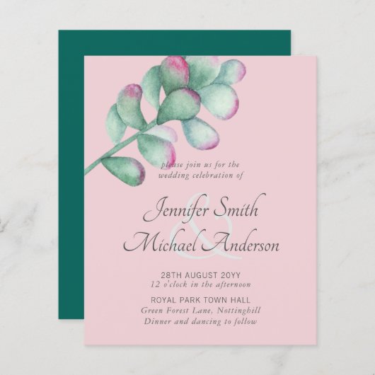 多糖ピンク赤面ミントグリーンバジェット結婚ズ (正面/裏面)