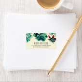 多糖フローラエレガント結婚ティール（緑がかった色） ラベル (インサイチュ)