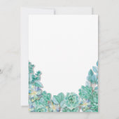 多糖フローラ結婚白素朴ティール(緑がかった色)招待状 招待状 (裏面)