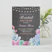 多糖ブライダルシャワー素朴チョークライト招待状 招待状 (スタンド正面)