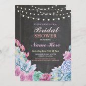 多糖ブライダルシャワー素朴チョークライト招待状 招待状 (正面/裏面)