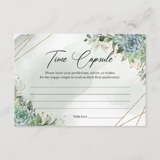 多糖ユーカリ金ゴールドフレームタイムカプセルカード エンクロージャーカード (正面)