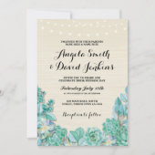 多糖結婚式招待状ミントラ素朴イト 招待状 (正面)