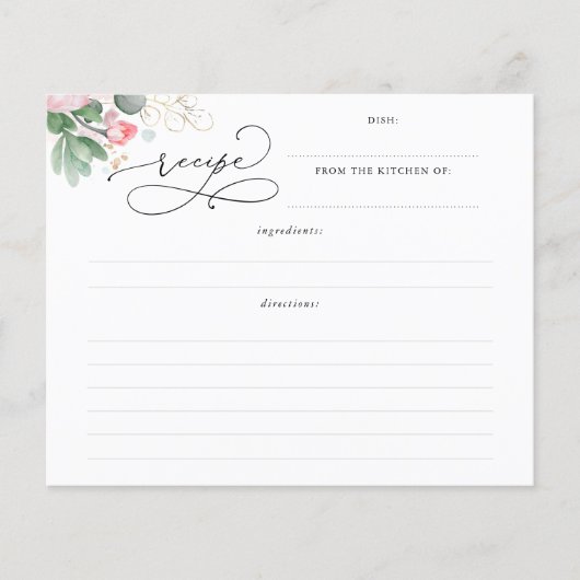 多糖金ゴールド緑ブライダルシャワーレシピ (正面)