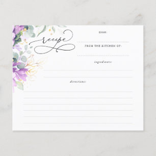 多糖金ゴールド緑化ブライダルシャワーレシピカード