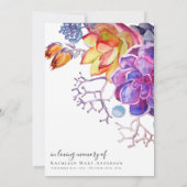 多肉お祝いライフメモリアル招待状 招待状 (裏面)