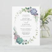 多肉エレガントリース結婚式招待状 招待状 (スタンド正面)