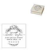 多肉エレガントリース |素朴差出人住所 ラバースタンプ (押印)