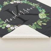 多肉カッコいいリース茎水彩モノグラム シェルパブランケット (3/4)