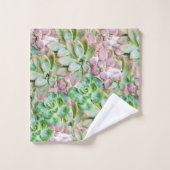 多肉カラフルの バスタオルセット (ウォッシュタオル)