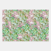 多肉カラフルの ラッピングペーパーシート (正面)