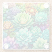 多肉カラフルコラージュ ガラスコースター (裏面)