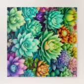 多肉カラフルコラージュ ジグソーパズル (横)