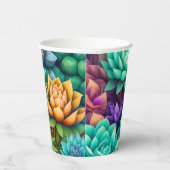 多肉カラフルコラージュ 紙コップ (右)