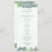 多肉ガーデンスチールブルー結婚式 プログラム (正面/裏面)