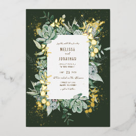 多肉ガーデンフォイル招待状 箔招待状