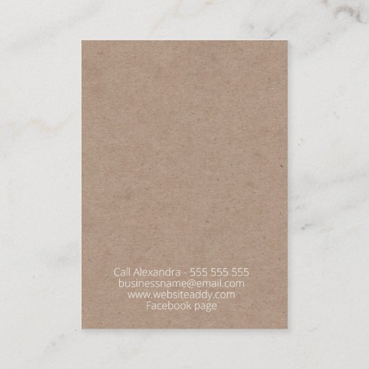 多肉クラフト手作りジュエリーイヤリングディスプレイ 名刺 (裏面)