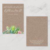 多肉クラフト手作りジュエリーイヤリングディスプレイ 名刺 (正面/裏面)