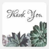 多肉サンキューステッカー スクエアシール (正面)