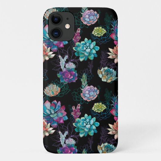 多肉シームレスパターン Case-Mate iPhoneケース (裏面)