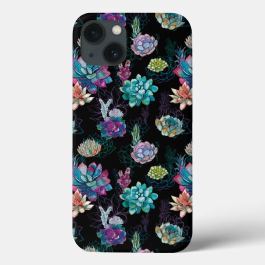 多肉シームレスパターン Case-Mate iPhoneケース (裏面)
