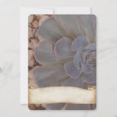 多肉テーマ結婚式の日付を保存 セーブザデート (裏面)