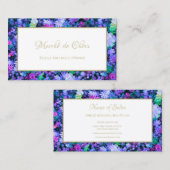 多肉ピンクアンドパープルフォラル美しいブティック 名刺 (正面/裏面)