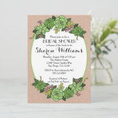 多肉ブライダルウェディングシャワー招待状 招待状 (スタンド正面)