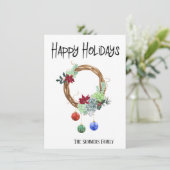 多肉ポインセチアリースサウスウエストホリデー カード (スタンド正面)