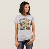 多肉ママのための恐竜が観葉植物を食べるTシャツ Tシャツ (正面フル)