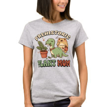 多肉ママのための恐竜が観葉植物を食べるTシャツ