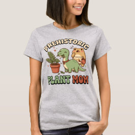 多肉ママのための恐竜が観葉植物を食べるTシャツ Tシャツ