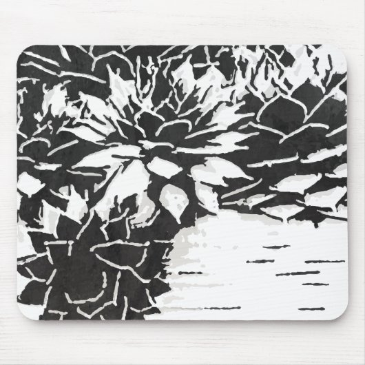 多肉モダンサボテン植物 マウスパッド (正面)