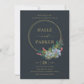 多肉モダン結婚式招待状 サンキューカード (正面)