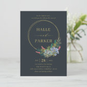 多肉モダン結婚式招待状 サンキューカード (スタンド正面)