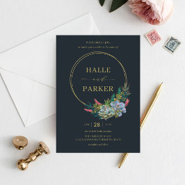 多肉モダン結婚式招待状 サンキューカード