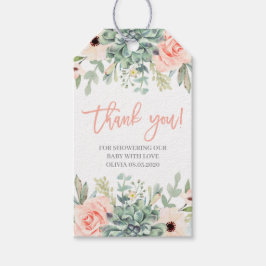 多肉乳児シャワーガール ギフトタグ