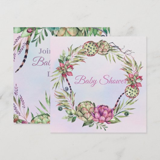 多肉乳児シャワー シーズンカード (正面/裏面)