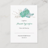 多肉処理なしラップブライダルシャワー要求ラベル3961 エンクロージャーカード (裏面)