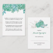 多肉処理なしラップブライダルシャワー要求ラベル3961 エンクロージャーカード (正面/裏面)