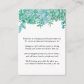 多肉処理なしラップブライダルシャワー要求ラベル3961 エンクロージャーカード (正面)