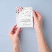 多肉及びピンクの花結婚のメニューエレガント チラシ (手)