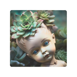 多肉園の人形 メタルプリント