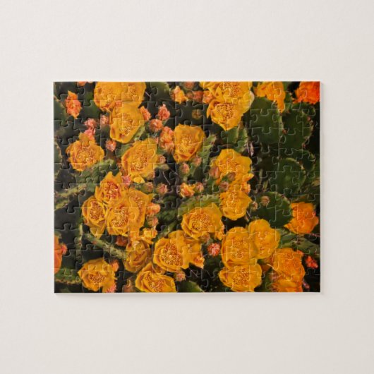 多肉園花黄色い緑の植物 ジグソーパズル (横)