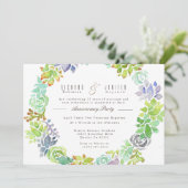 多肉園 |水彩の記念日パーティー 招待状 (スタンド正面)