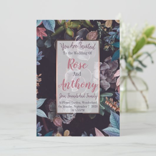 多肉型 招待状 (スタンド正面)