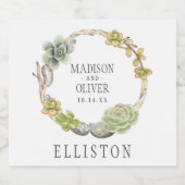 多肉小枝・石等のリース | 結婚s ビールラベル (シングルラベル)