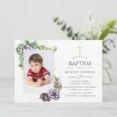 多肉幾何学バプテスマまたは《キリスト教》洗礼式や命名式 招待状 (スタンド正面)