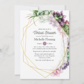 多肉幾何学バーチャルブライダルまたはベビーシャワー 招待状 (正面)