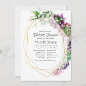 多肉幾何学バーチャルベビーシャワー 招待状 (正面)